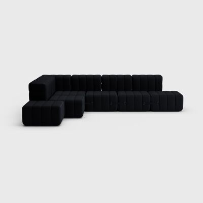 Curt Set 12 Módulos - Tela Sera - Sistema de Sofá Modular Curt - Ébano (Negro)