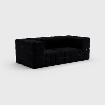 Curt Set 7 moduli - Tessuto Sera - Sistema di divani componibili Curt - Ebano (Nero)