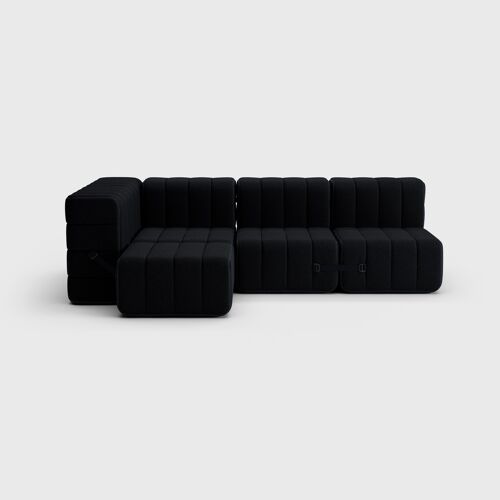 - 9 Set Modular Sera Curt - System - Fabric Sofa Buy Ebony wholesale (Black) Curt Modules