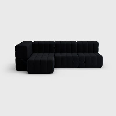 Curt Set 9 Modules - Fabric Sera - Curt Modular Sofa System - Ebony (Black)
