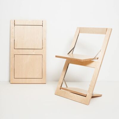 Fläpps folding chair - birch clear lacquered