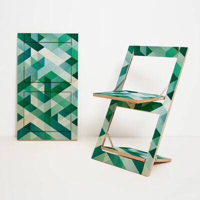 Silla plegable Fläpps - Criss Cross Green (sobre abedul)