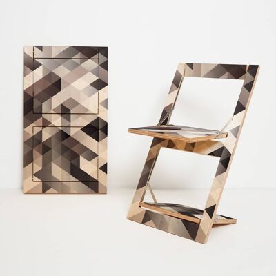 Silla plegable Fläpps - Criss Cross Grey (sobre abedul)