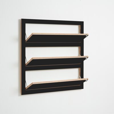 Fläpps Regal 80x80-3 Shoe Rack - Black
