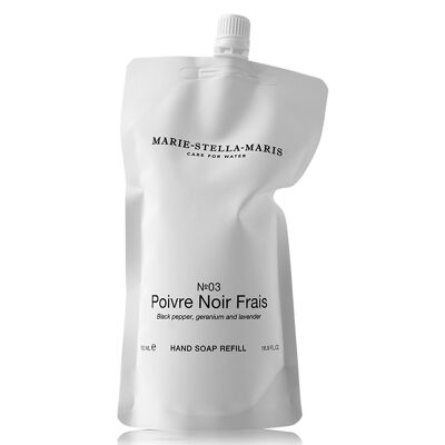 Handzeep Poivre Noir Frais - NAVULLING 500 ml