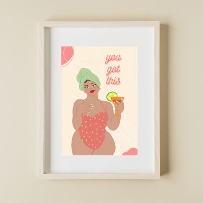 Poster - Illustration - Feminism - Girl power - A4 - You Got This