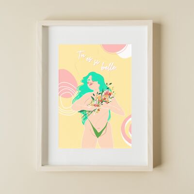 Poster - Illustration - Feminism - Girl power - A4 - You are so beautiful