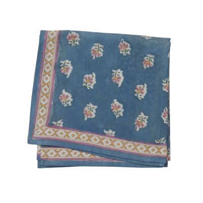 Foulard stampa “fiori indiani” Belsa Blue