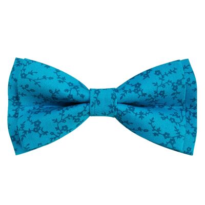 Floral turquoise bow tie