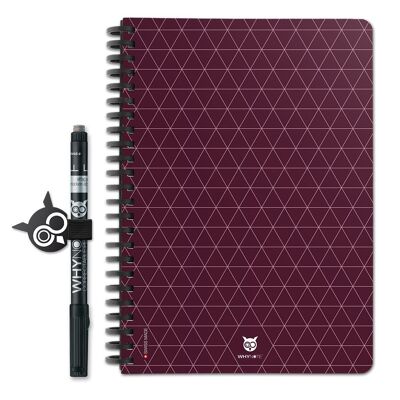 Bloc-note réutilisable - A5 - Burgundy Tie