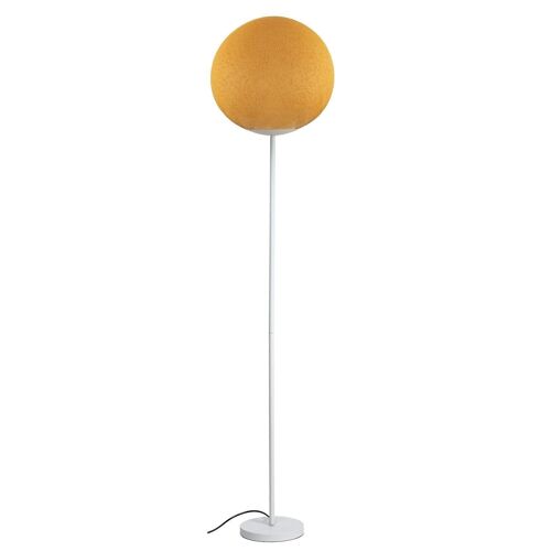 Lampadaire Pied Blanc, Globe aimanté M camel