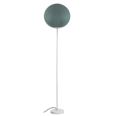 Lampadaire Pied Blanc, Globe aimanté M vert de gris