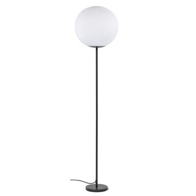 Black Foot Floor Lamp, M White Magnetic Globe