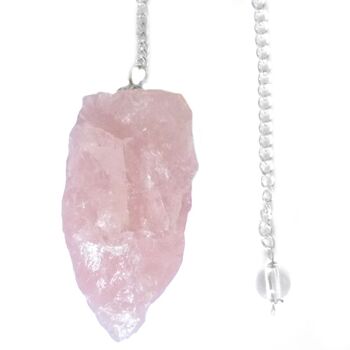 Pendule Brut en Quartz Rose