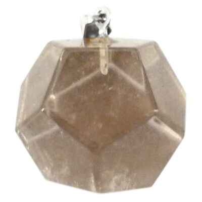 Pendentif Dodécaèdre en Quartz Fumé