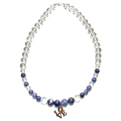 Collier en Cristal de Roche & Sodalite