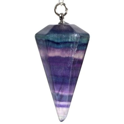 Pendule Cône en Fluorite Multicolore