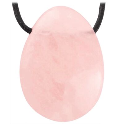 Pendentif Percé en Quartz Rose