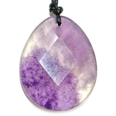 Pendentif Goutte Facetté en Fluorite