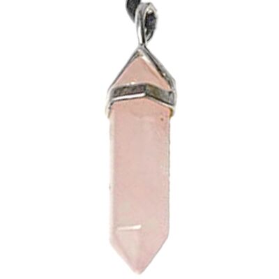 Pendentif Pointe en Quartz Rose