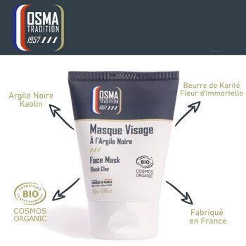 Masque Visage Homme à l'Argile Noire 100ml 2