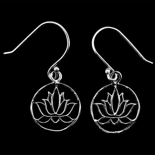 Boucles d'Oreilles Fleur de Lotus en Argent