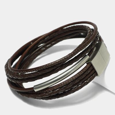 Bracelet pour hommes "Leather Star DW77" en cuir