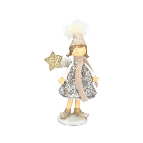 Figur "Mädchen mit goldenem Stern" 19 cm
