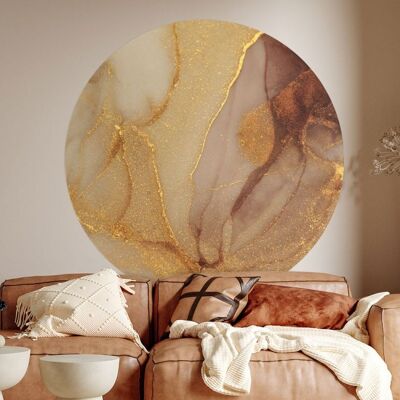 Muurcirkel Acrylic natural gold - Wallz