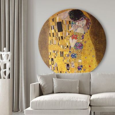 Muurcirkel De kus, Gustav Klimt - Wallz
