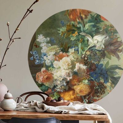 Muurcirkel Stilleven met bloemen - Jan van Huysum