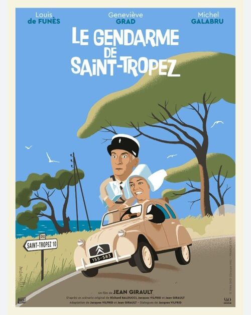 Affiche de film revisitée - Le Gendarme (A)  - (30x40cm) - Plakat