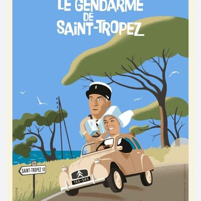 Affiche de film revisitée - Le Gendarme (A)  - (30x40cm) - Plakat