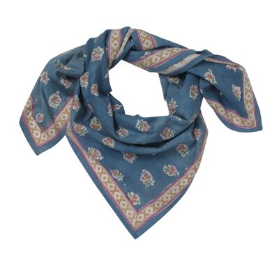“Indian flowers” printed scarf Belsa Blue Child