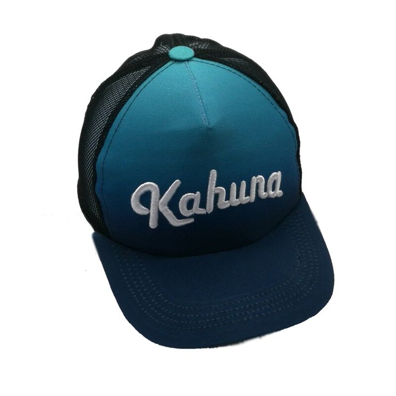 Blue degraded trucker mesh cap