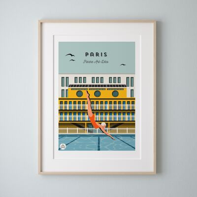 PARIS - Art-Deco-Schwimmbad - Poster