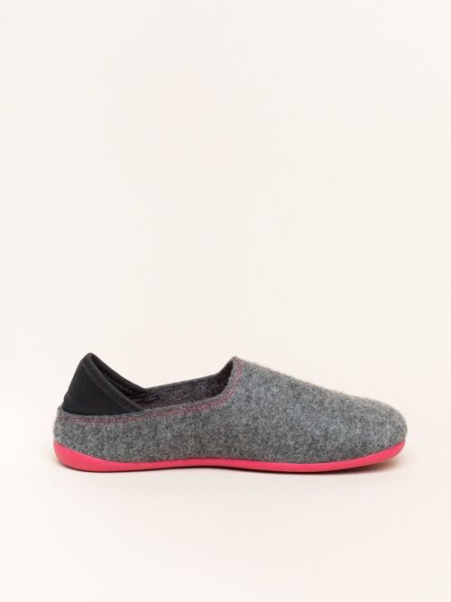 Wool Slip-On anthrazit raspberry 36–42