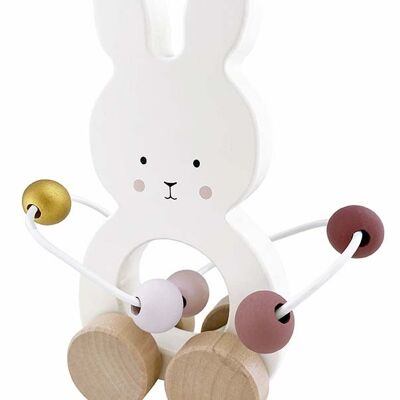 Rabbit pull along toy with abacus