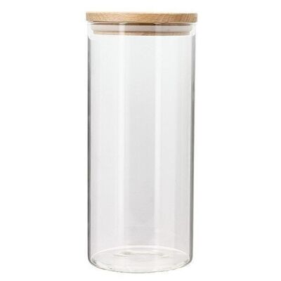 ROUND HERMETIC BOX
 1.30L BOROSILICATE GLASS
 WOODEN COVER