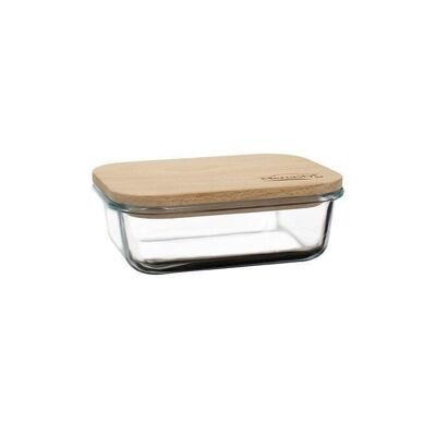 AIRTIGHT CONTAINER
 GLASS CAPUCINE 370ML
 BEECH WOOD LID