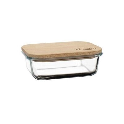 AIRTIGHT CONTAINER
 GLASS CAPUCINE 630ML
 BEECH WOOD LID