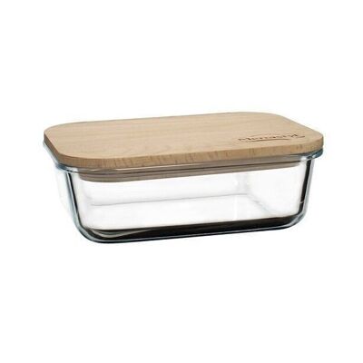 AIRTIGHT CONTAINER
 GLASS CAPUCINE 1040ML
 BEECH WOOD LID