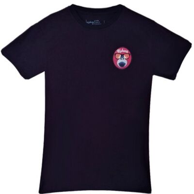 Maglietta blu navy con faccia di scimmia