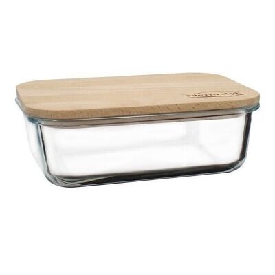 AIRTIGHT CONTAINER
 CAPUCINE 1520ML IN GLASS
 BEECH WOOD LID