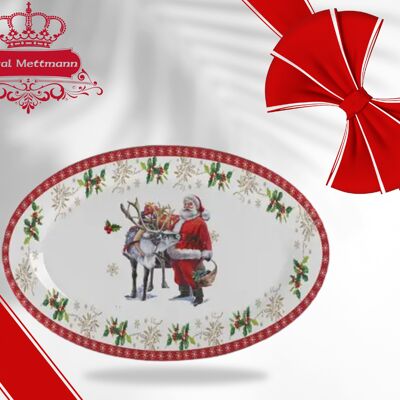 Porcelain presentation dish with Christmas motifs