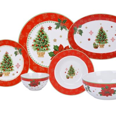 26-piece porcelain table service with fir tree motifs