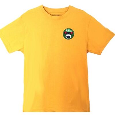 T-shirt jaune visage de singe