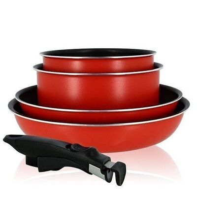 SET5 PIECES CHLOÉ STOVES
 AND NON-INDUCT PANS
 ION REMOVABLE HANDLE