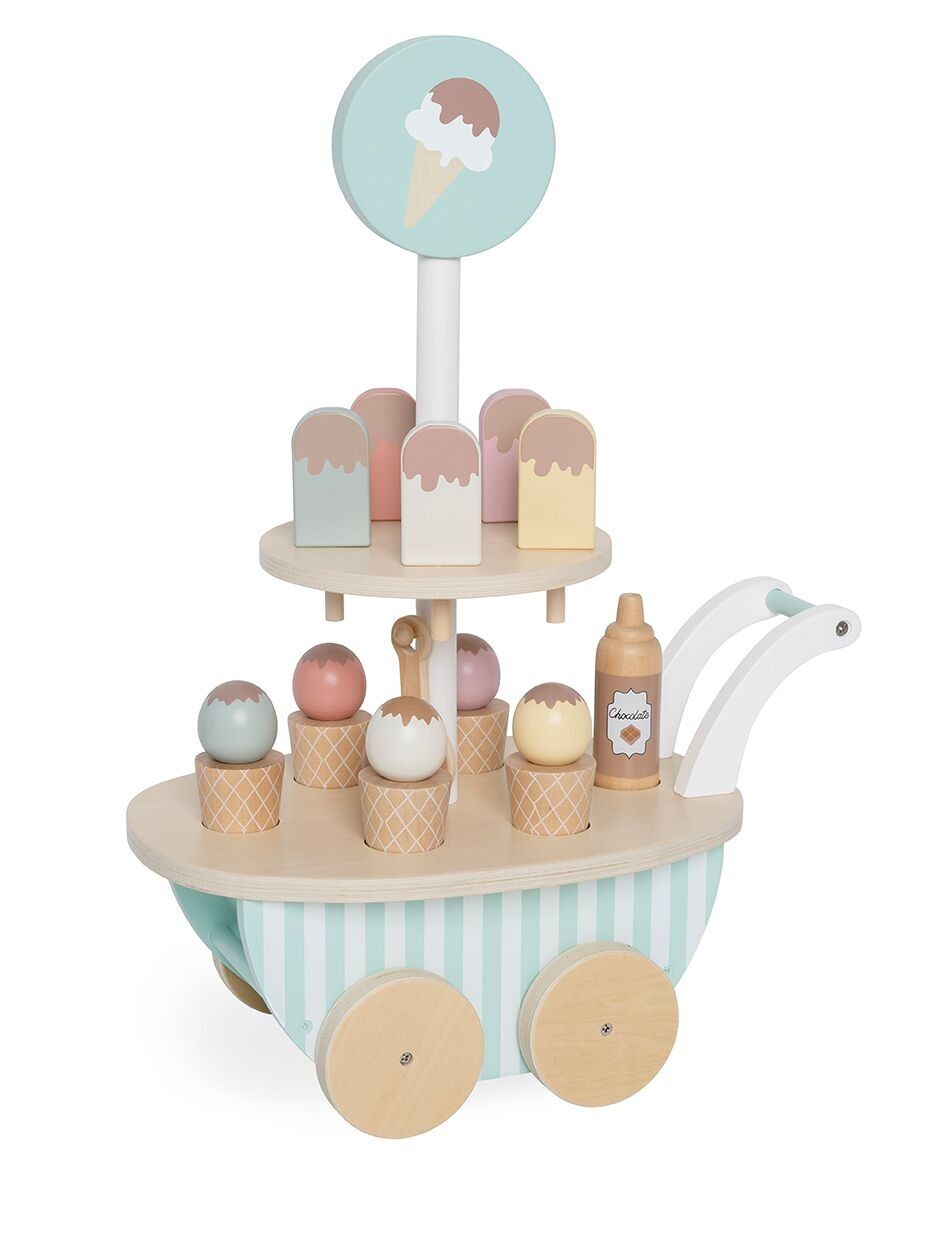 Wooden ice cream trolley