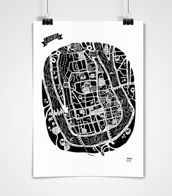 POSTER Plan de Ville - CAHORS - City Map 50x70cm 2